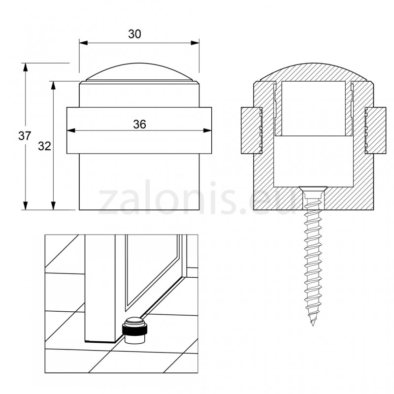 DOOR RETAINER / NICKEL MAT